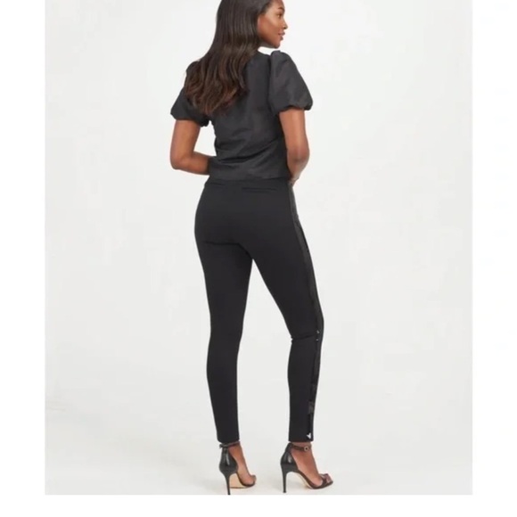 SPANX Black Skinny Pants ankle with side sequin size S - Picture 5 of 14